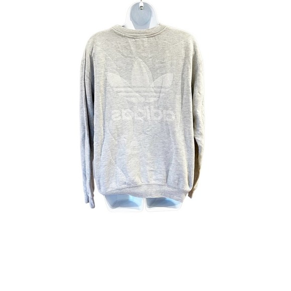 Adidas Grey on Grey Pullover Crewneck Sweatshirt Size Medium - Picture 3 of 8
